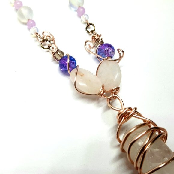 Angelic Cloud Faerie Clear Quartz Crystal Necklace - Picture 7 of 8